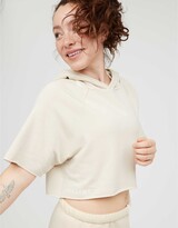 Thumbnail for your product : aerie OFFLINE By OTT Fleece Short Sleeve Cropped Hoodie