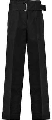 DKNY Belted Cotton-Blend Wide-Leg Pants