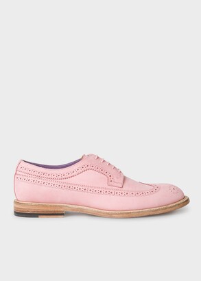 Paul Smith Pink Nubuck 'Adam' Brogues - ShopStyle Lace-up Shoes