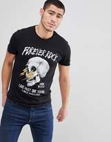 Thumbnail for your product : Solid T-Shirt With Forever Rock Skull Print