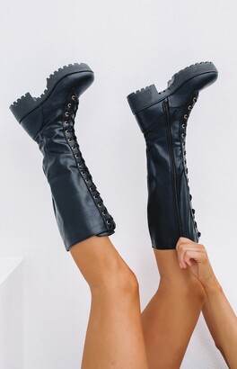 lace up boots no zipper