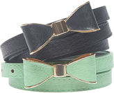 Thumbnail for your product : Wet Seal Metal Bow Skinny Belt Set