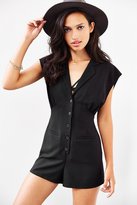 Thumbnail for your product : Urban Outfitters COPE Lapel-Detail Crepe Romper
