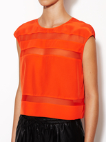 Thumbnail for your product : Jay Godfrey Delaney Silk Chiffon Crop Top