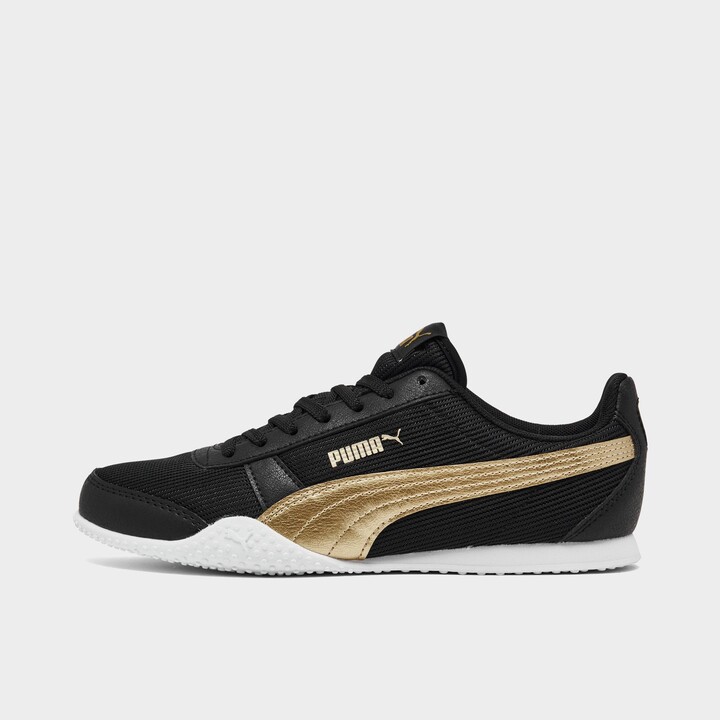 puma shoes gold and black