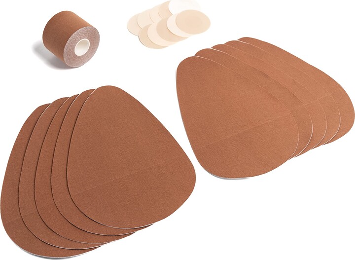 Bella Lift brown breast tape nipple covers 5 pairs boob tape for large