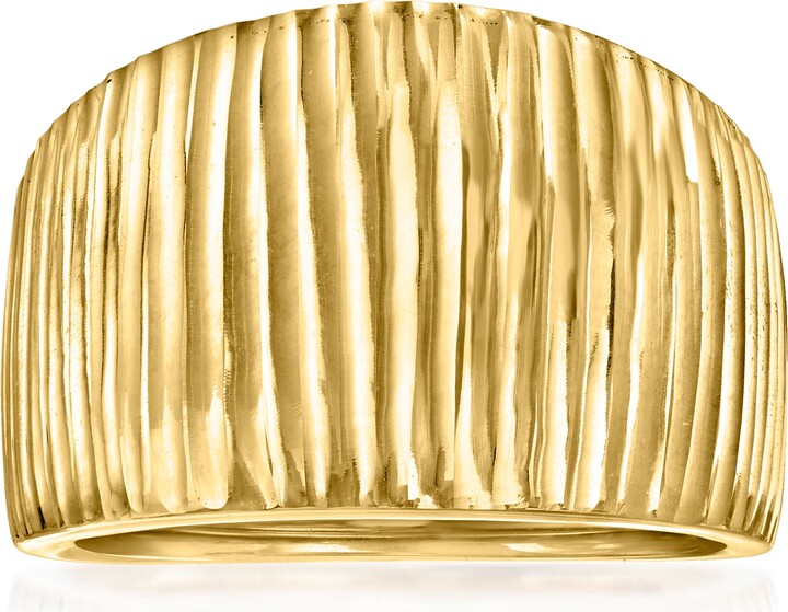Ross-Simons Italian 18kt Yellow Gold Ribbed Dome Ring