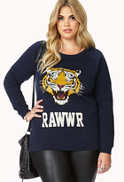 Thumbnail for your product : Forever 21 FOREVER 21+ Tiger Eyes Raglan Sweatshirt