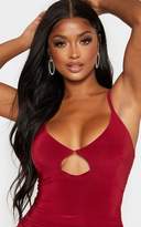 Thumbnail for your product : PrettyLittleThing Shape Burgundy Slinky Cut Out Strappy Bodycon Dress