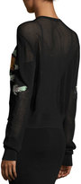 Thumbnail for your product : Opening Ceremony Gestures Embroidered Mesh Cardigan, Black