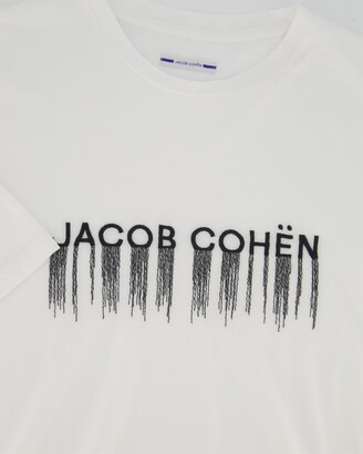 Jacob Cohen Mens White Logo Drip T Shirt - ShopStyle Jacob Cohen Mens White Logo Drip T Shirt - ShopStyle