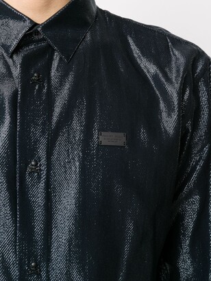 Philipp Plein Metallic Long-Sleeve Shirt