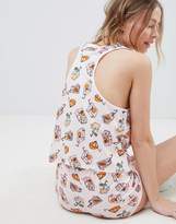 Thumbnail for your product : ASOS Design Orange Carton Vest And Short Pyjama Set