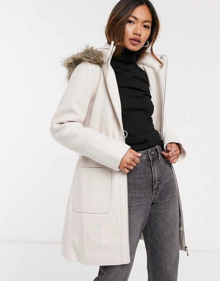 Ever New Formal Parka in Cream