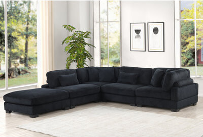 Hokku Designs Modern Style Modular Sectional With Unique Layout, Made From Corduroy Fabric And Wood, Ideal For Comfortable Living Spaces