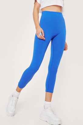 Nasty Gal Womens Sculpted Seamless Cropped Ribbed Workout Leggings