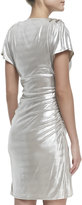 Thumbnail for your product : Laundry by Shelli Segal Short-Sleeve Faux-Wrap Metallic Dress