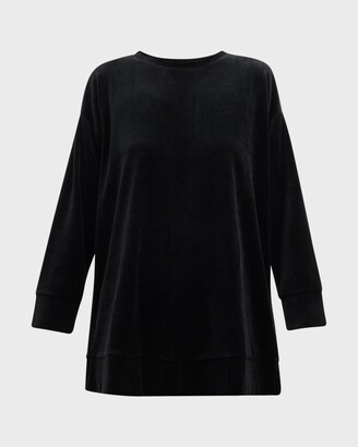 Eileen Fisher Drop-Shoulder Velour Tunic