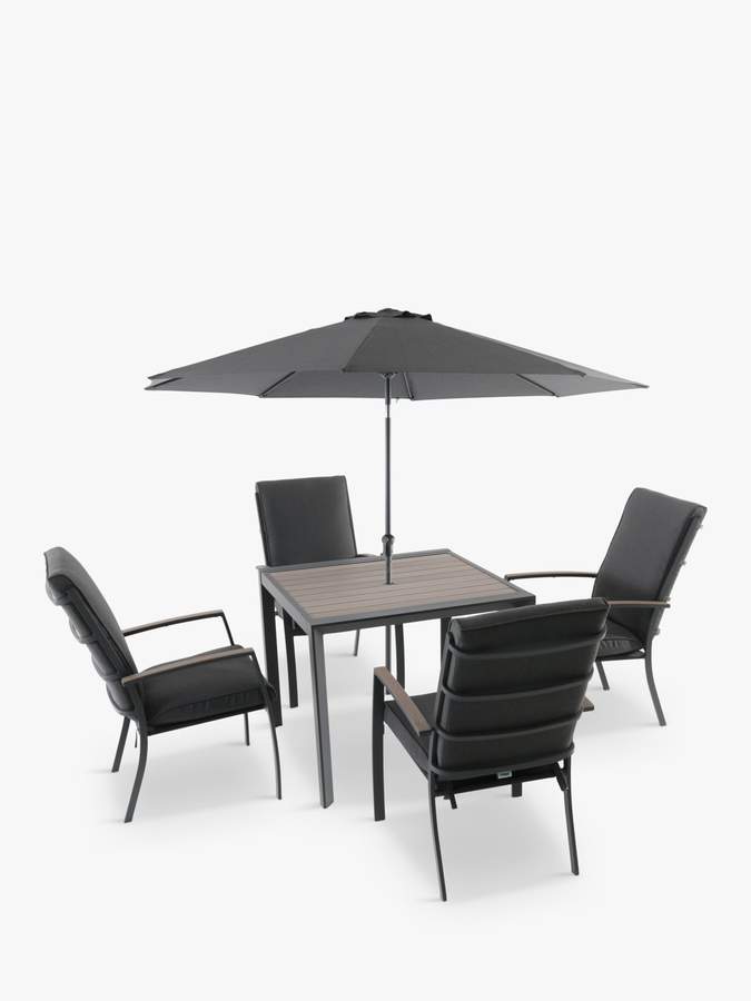 LG Outdoor Milano 4Seat WoodEffect Garden Dining Table & Armchairs