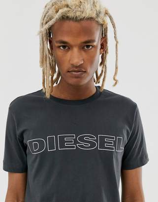 Diesel Umlt-Jake logo loungewear t-shirt in charcoal-Grey