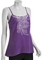 Thumbnail for your product : Matty M violet embroidered silk fishtail camisole