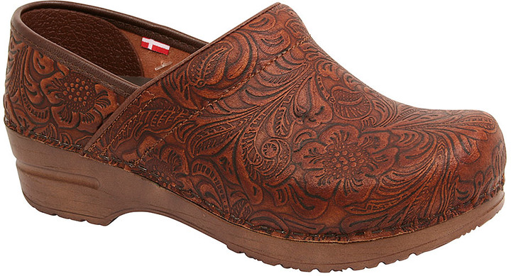 sanita floral clogs