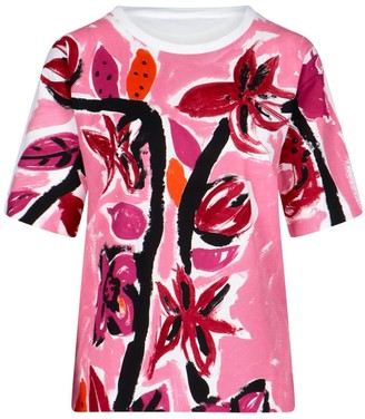Marni brushstroke flower print T-shirt - ShopStyle
