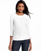 Thumbnail for your product : Charter Club Three-Quarter-Sleeve Crew-Neck Pima Cotton Tee