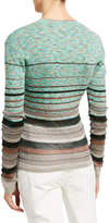 Thumbnail for your product : M Missoni Space-Dye Crewneck Sweater with Metallic Stripes
