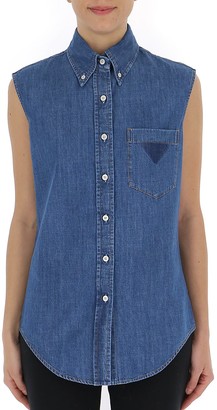 sleeveless denim shirt womens