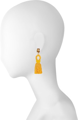 Oscar de la Renta Short Silk Tassel Earrings