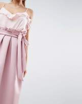Thumbnail for your product : ASOS Design scuba prom skirt with paperbag waist