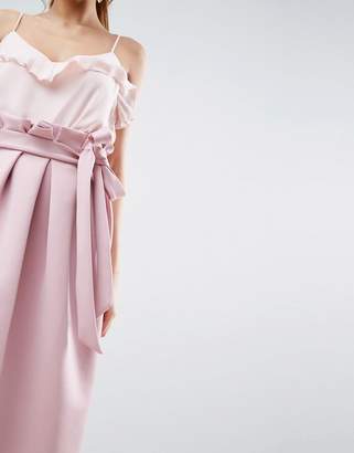 ASOS Design scuba prom skirt with paperbag waist