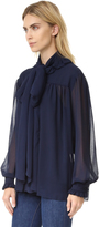 Thumbnail for your product : See by Chloe Ruffle Neck Chiffon Blouse