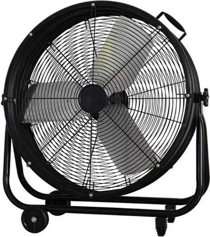 Edendirect 30 in. 3-Speeds High Velocity Drum Fan in Black, 360° Oscillation, Built-In Handle, Commercial or Industrial Fan