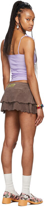 I'm Sorry by Petra Collins SSENSE Exclusive Brown Ruffled Dancer Miniskirt