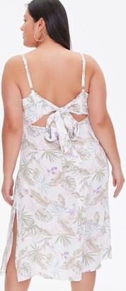 Forever 21 Women's Tropical Leaf Print Dress in Cream, 3X