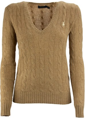 Ralph Lauren V-neck Cable Sweater - ShopStyle
