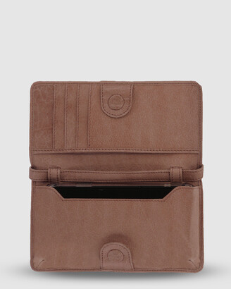 Cobb & Co - Girl's Brown Wallets - Stirling Leather Smart-Phone Card Holder Crossbody Wallet - Size One Size at The Iconic