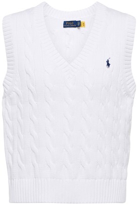 Polo Ralph Lauren Cable-knit cotton sweater vest - ShopStyle