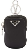 Thumbnail for your product : Prada Triangle Logo-plaque Nylon Pouch Key Ring - Black