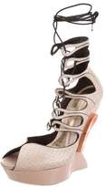 Thumbnail for your product : Alexander McQueen Python Lace-Up Wedges