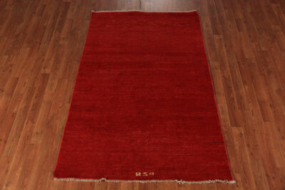 Hokku Designs Red Handmade Gabbeh Modern Accent Rug 4x6