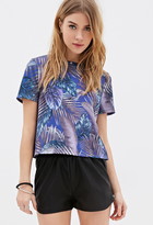 Thumbnail for your product : Forever 21 Tropical Foliage Print Scuba Knit Top