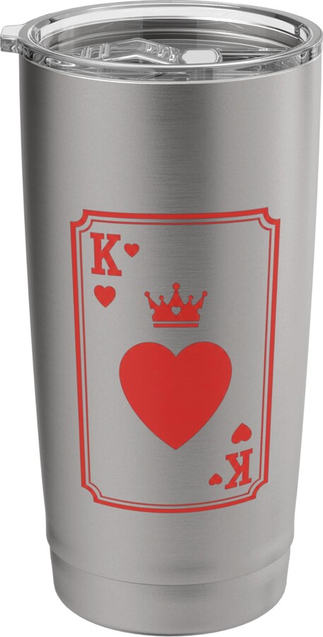 Royal Paws Studio Cat King Of Hearts, Retro Playing Card Art, Royal Kitty Vnt Stainless Steel Insulated Tumbler
