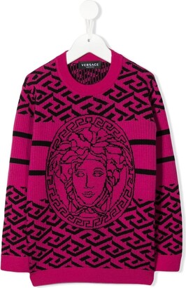 Versace Children Medusa intarsia knit sweater