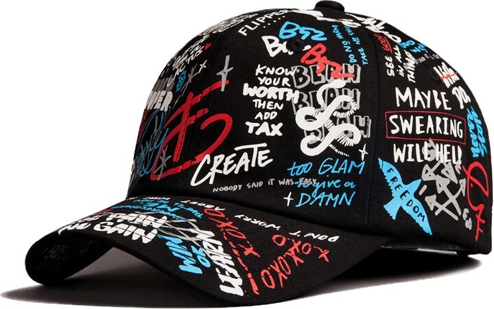 Flipper Designer Graffiti Doodle Cotton Baseball Cap for Men Women -  ShopStyle Hats