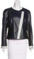 Thumbnail for your product : St. John Colorblock Leather Jacket w/ Tags