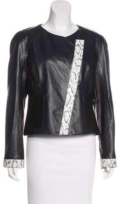 St. John Colorblock Leather Jacket w/ Tags