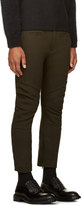 Thumbnail for your product : Haider Ackermann Olive Green Wool Biker Trousers